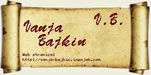 Vanja Bajkin vizit kartica